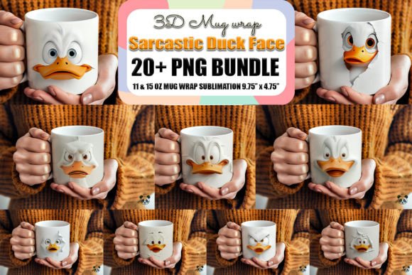 Download Sarcastic Duck Face 3D Mug Wrap Bundle - 3d mug wrap Collection