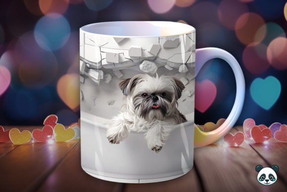 Download Shih Tzu Bathing 3D Mug Wrap - 3d mug wrap Collection