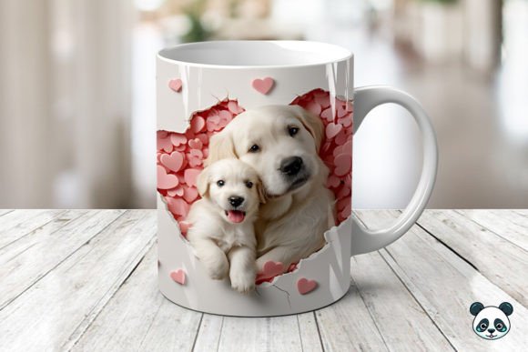 Download Mom &amp; Baby Puppies 3D Mug Wrap - 3d mug wrap Collection