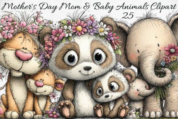 Download Mother's Day Mom &amp; Baby Animals Clipart - Premium Resources